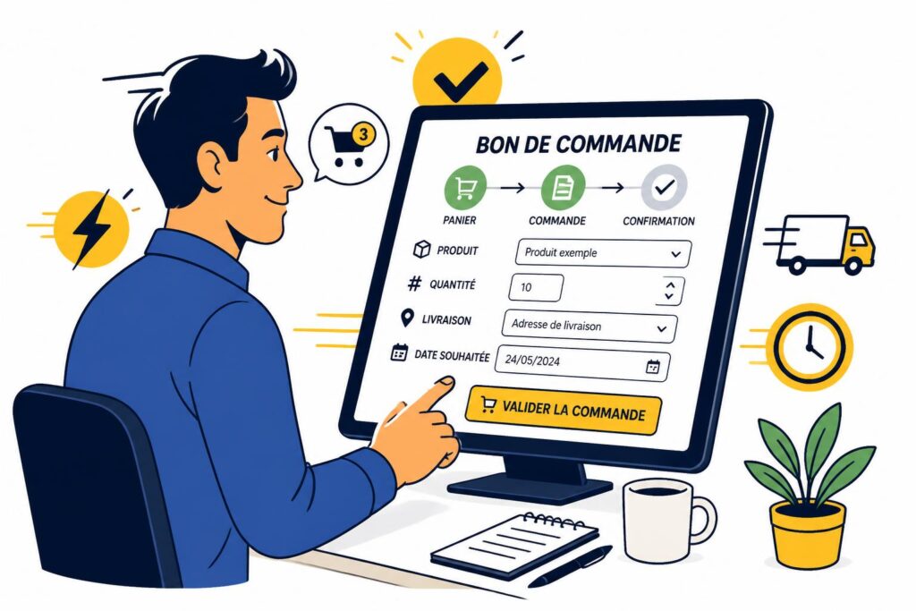 simplifiez vos ventes grâce à notre bon de commande en ligne, un outil simple et efficace pour gérer vos commandes rapidement et en toute sécurité.