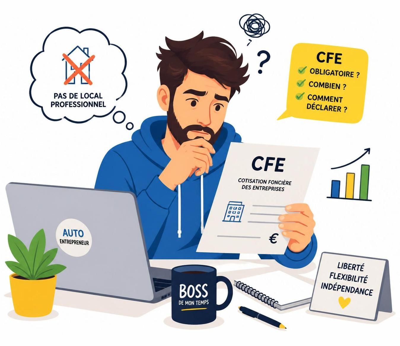 découvrez tout sur la cfe pour auto-entrepreneurs sans local : qui doit la payer, le montant à prévoir et les modalités de paiement expliquées simplement.