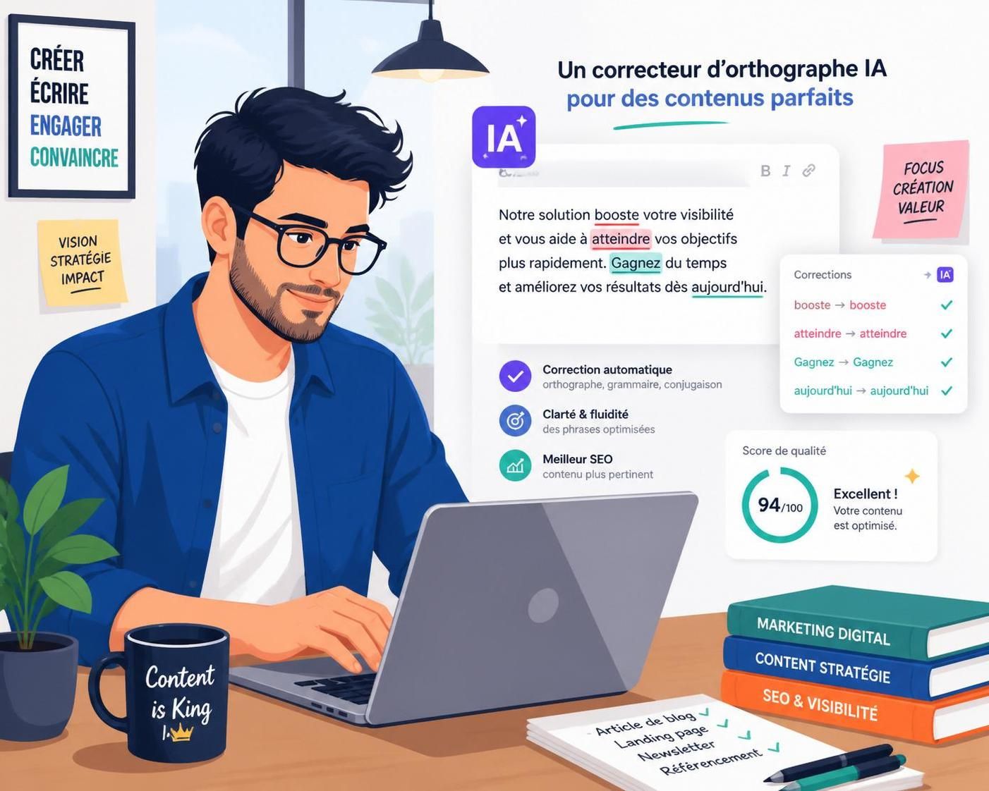 améliorez votre écriture facilement et rapidement grâce à notre correcteur d’orthographe performant, idéal pour corriger vos textes et éviter les fautes.