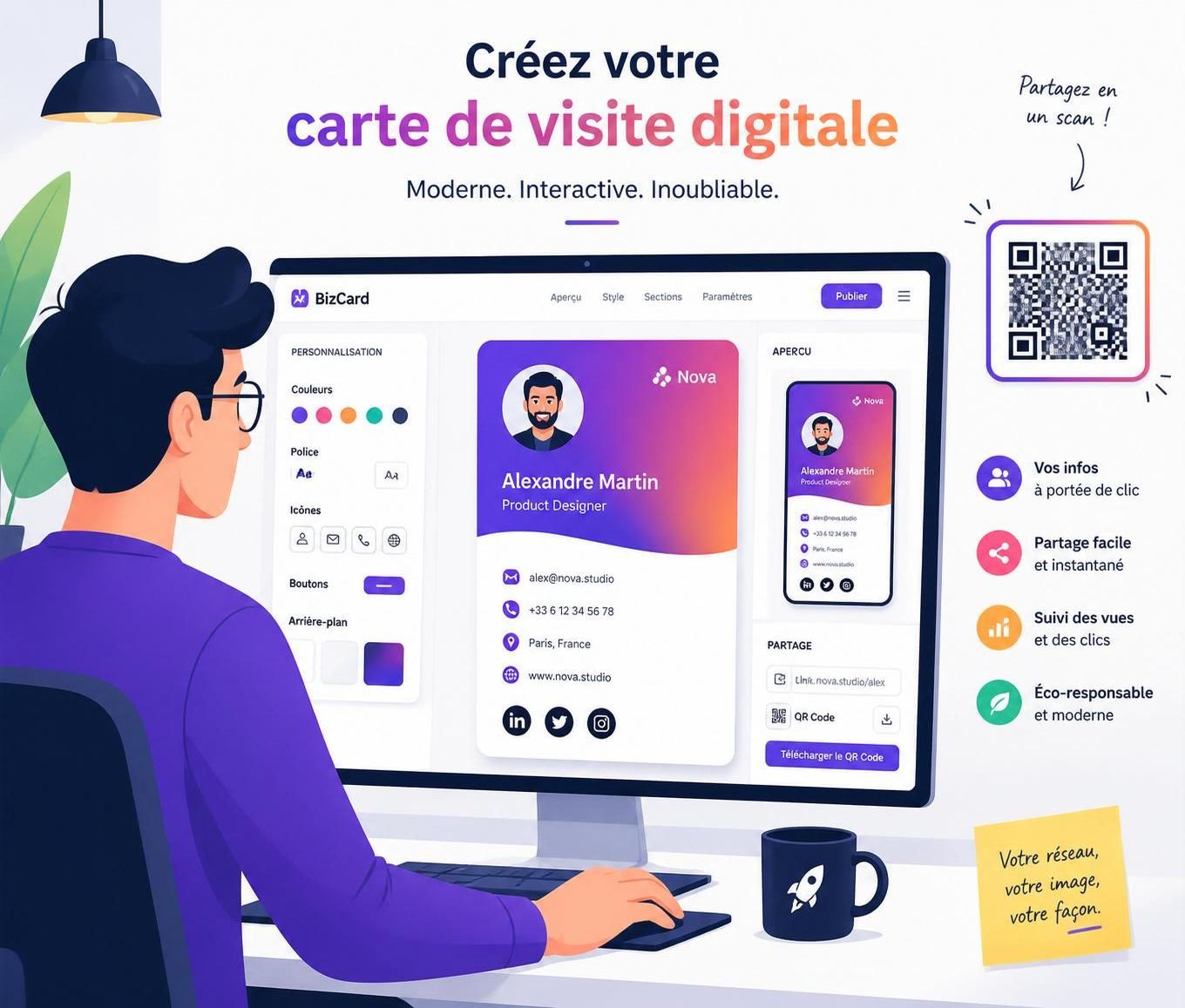 Découvrez comment créer une carte de visite digitale gratuite et efficace 5 apprenez à créer facilement une carte de visite digitale gratuite et efficace pour promouvoir votre activité en ligne et renforcer votre réseau professionnel.