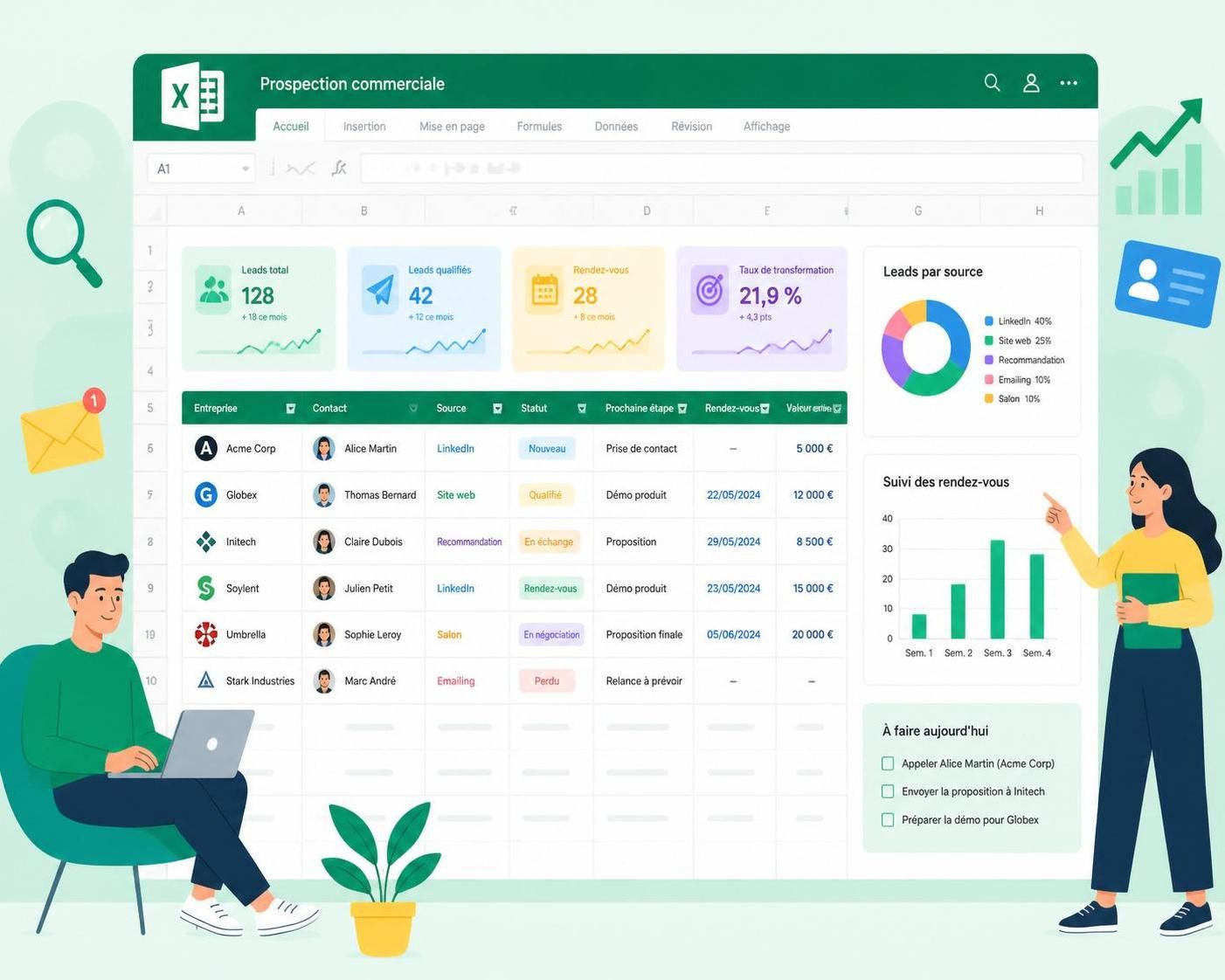 Fichier de prospection excel : optimisez votre suivi commercial facilement 5 découvrez comment un fichier de prospection excel peut simplifier et optimiser votre suivi commercial pour augmenter votre efficacité et vos ventes.