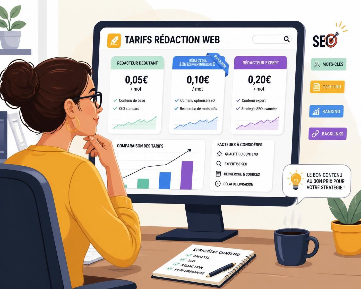 découvrez les critères clés qui influencent les tarifs de la rédaction web en 2026 et comment choisir le meilleur rapport qualité-prix pour vos contenus en ligne.