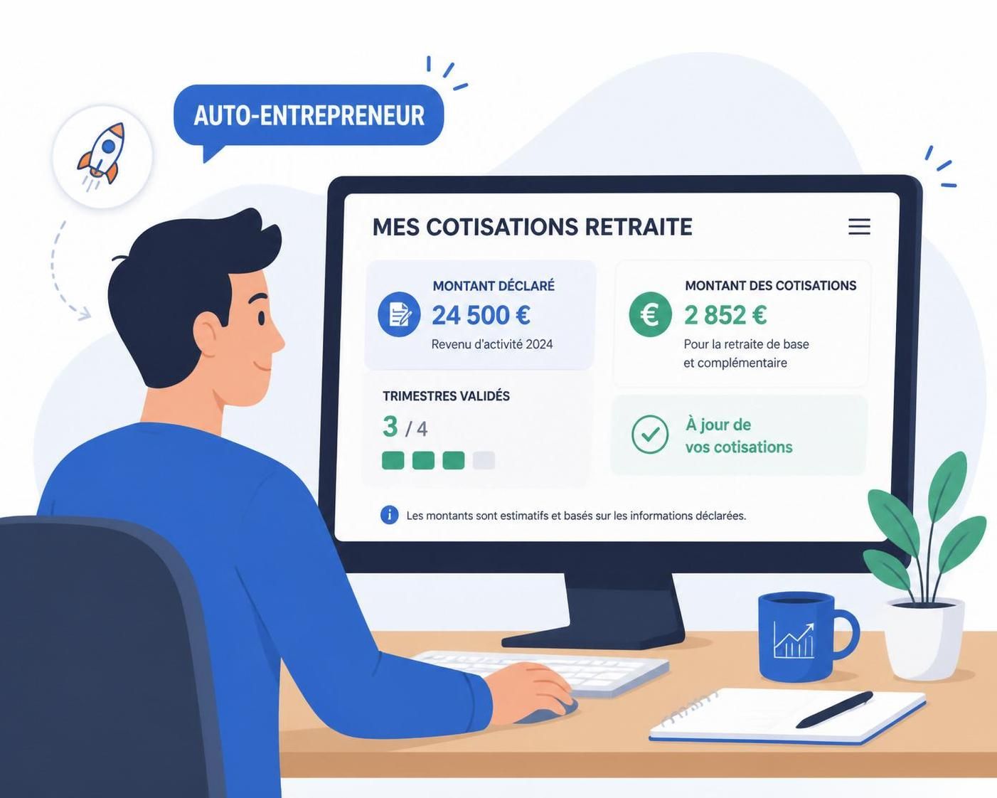 découvrez comment les cotisations retraite de l'auto-entrepreneur sont calculées et ce que vous accumulez réellement pour votre future pension.