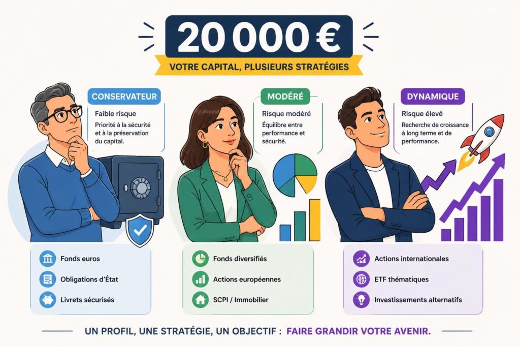 découvrez les meilleures options pour investir 20 000 euros en fonction de votre profil de risque et optimisez votre placement financier.
