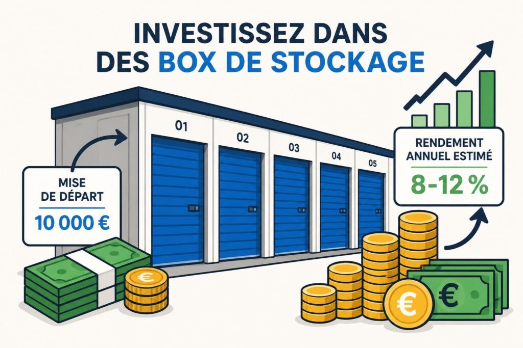 découvrez comment investir dans des box de stockage, avec un focus sur le rendement attendu et la mise de départ nécessaire pour démarrer votre investissement.