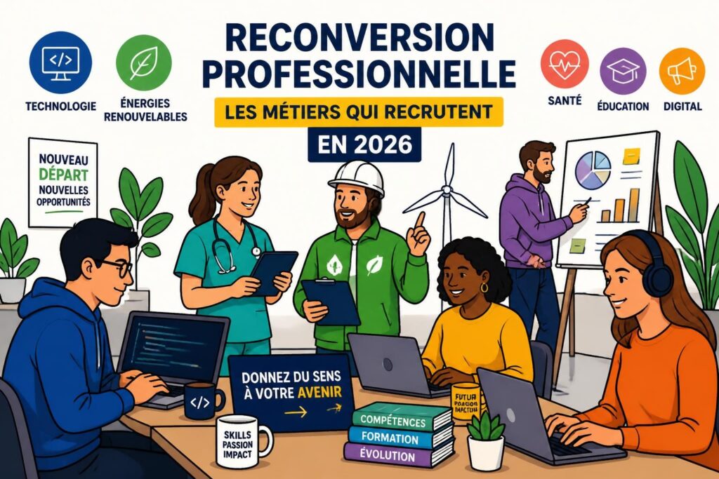 découvrez les meilleures idées de reconversion professionnelle qui recrutent en 2026 pour réussir votre changement de carrière et assurer votre avenir.