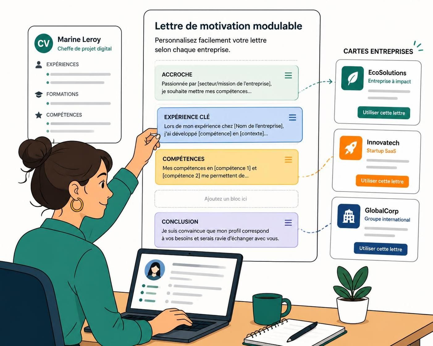 découvrez un exemple de lettre de motivation passe-partout, facile à adapter à différents postes et secteurs pour maximiser vos chances de décrocher un entretien.