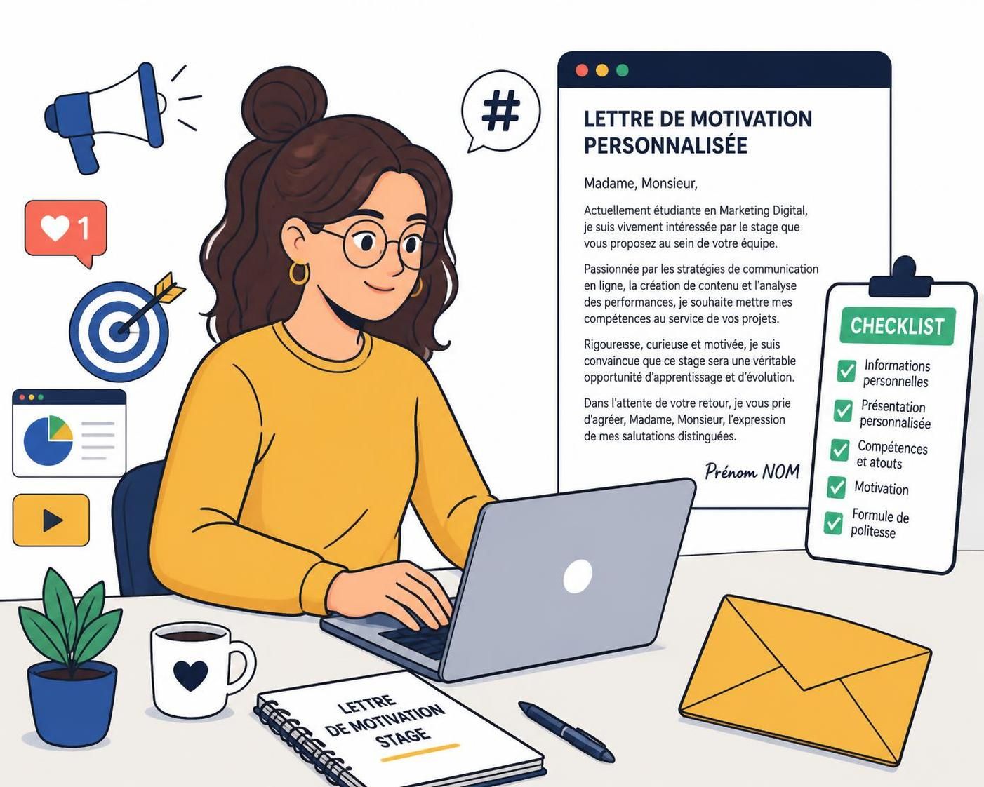 Lettre de motivation pour un stage : la structure qui fonctionne 5 découvrez la structure efficace pour rédiger une lettre de motivation convaincante et décrocher votre stage avec succès.