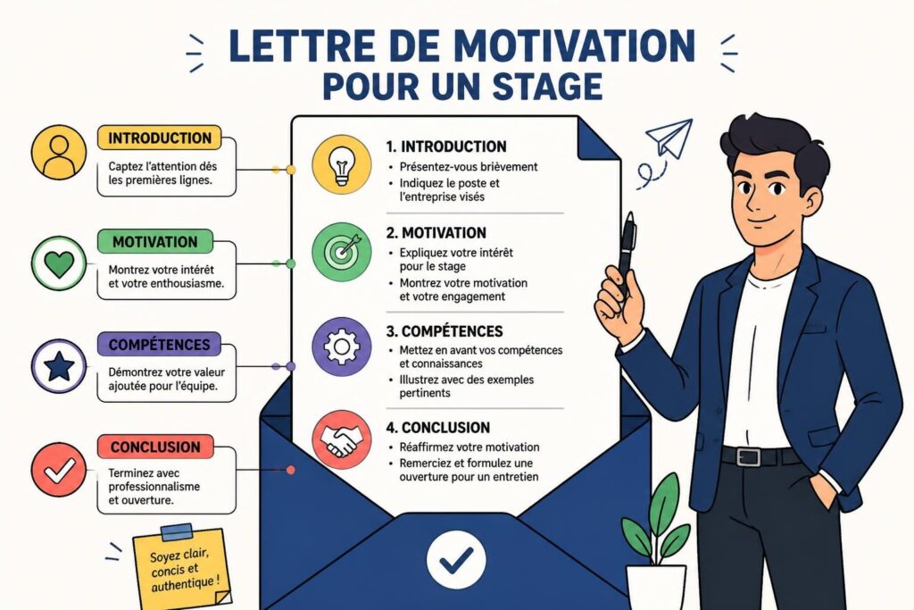 découvrez comment rédiger une lettre de motivation efficace pour un stage grâce à une structure claire et convaincante qui captera l'attention des recruteurs.