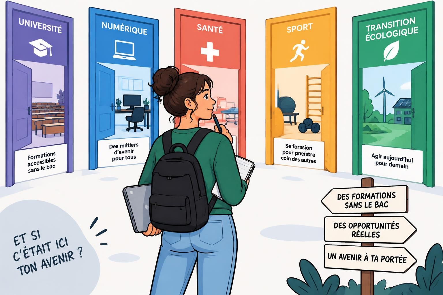 Formation sans le bac : les portes qui restent ouvertes 5 sans le bac, de nombreuses voies restent accessibles : découvrez les formations, métiers et dispositifs pour construire votre projet professionnel.